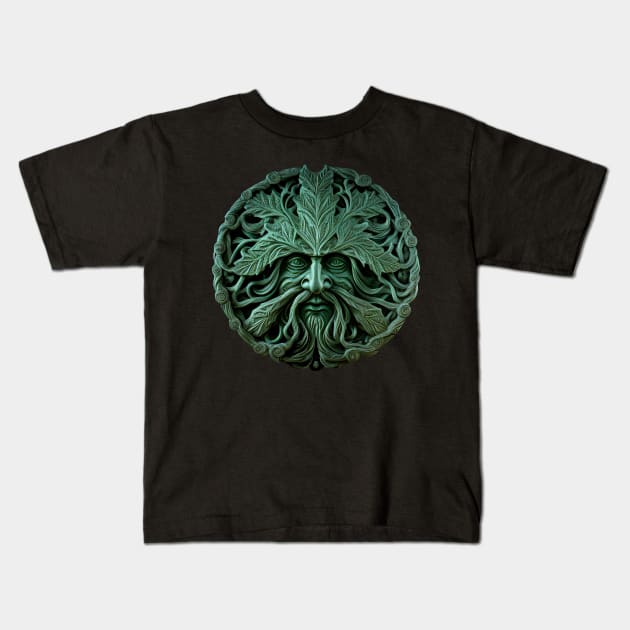 The Green Man Kids T-Shirt by Hiraeth Tees